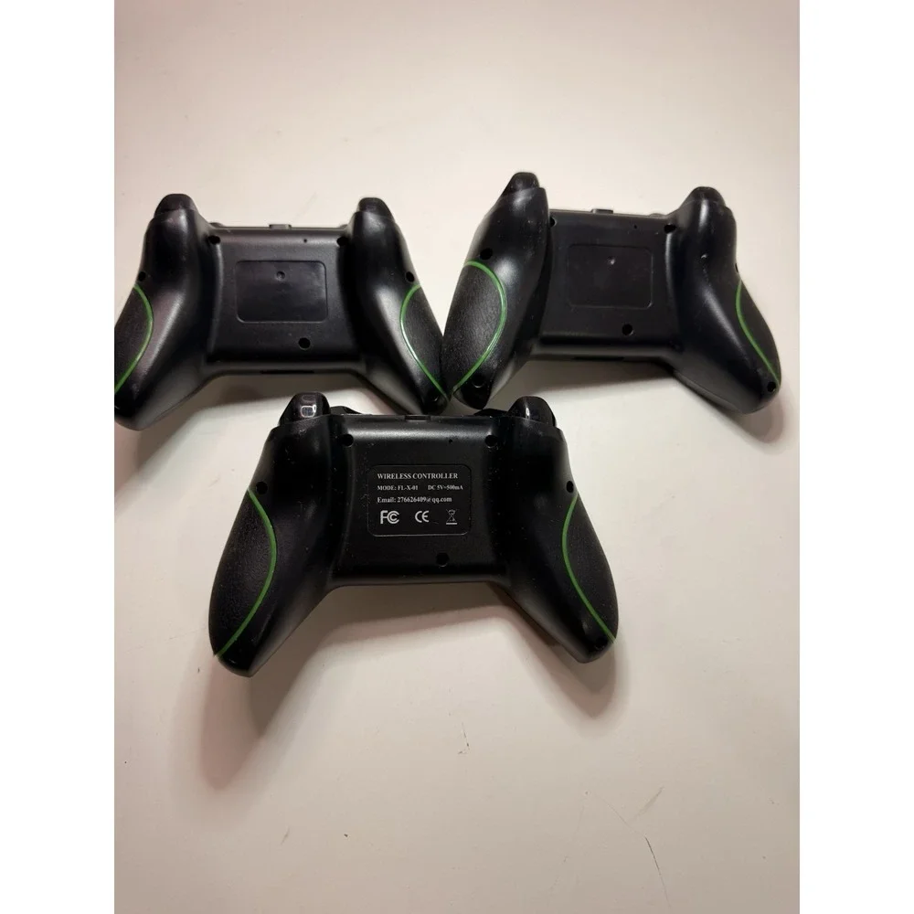 Lot of 3 Wireless Game‎ Controllers FLX-01 Black/Green Untested As-Is  (B5)